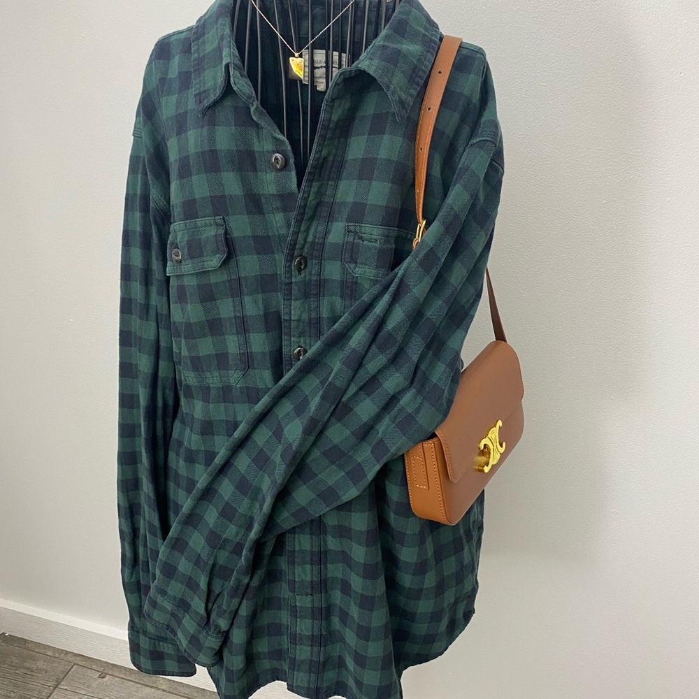 Green Plaid Shirt Size XL